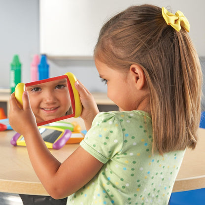 Learning Resources All About Me 2 in 1 Mirrors - 6 Pieces, Ages 18+ Months, Toddler Social Emotional Learning Toys, Mirror for Kids
