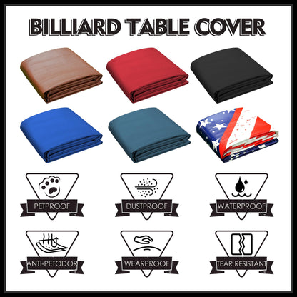 K-Musculo Pool Table Cover, Heavy Duty Leatherette Billiard Table Cover, Waterproof and Tearproof,