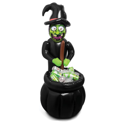 48" Inch Summerween Inflatable Witches Cauldron Outdoor Halloween Candy Holder Bowl - Up to 72 Drink Beverage Cooler and Ice Chest Halloween Party - Inflables De Enfriador Candy Caldron
