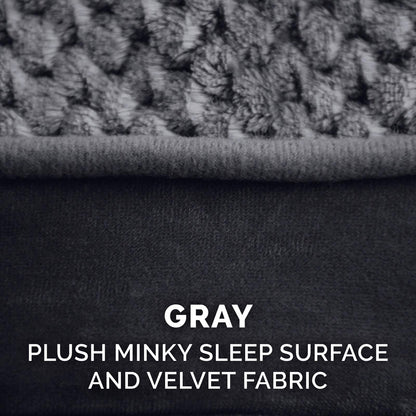 Furhaven Pet Dog Bed - Cooling Gel Foam Minky Plush and Velvet Ergonomic Luxe Lounger Cradle Mattress Contour Pet Bed with Removable Cover for Dogs and Cats, Gray, Large