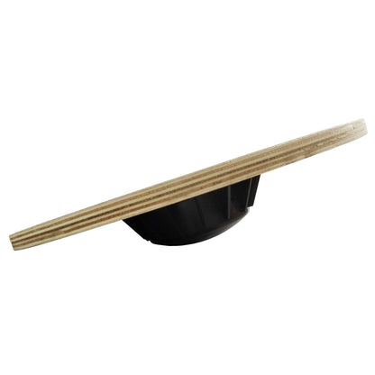 Fitvids Non-Slip Wooden Wobble Balance Board Core Trainer 15.55-inch Diameter with 360 Rotation for Stability Training, Black