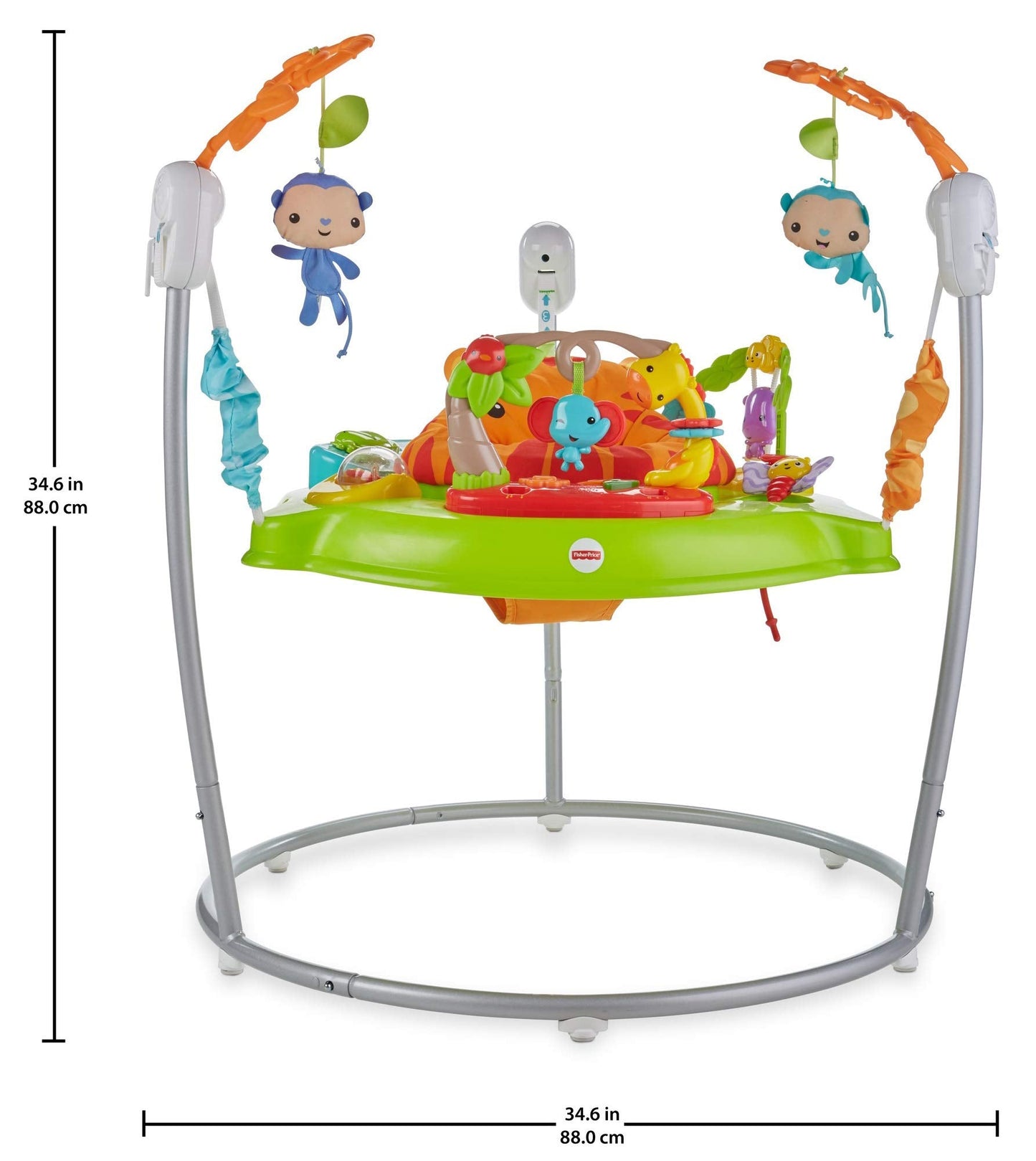 Fisher-Price Baby Bouncer Tiger Time Jumperoo Musical Activity Center with Lights Sounds & Developmental Toys