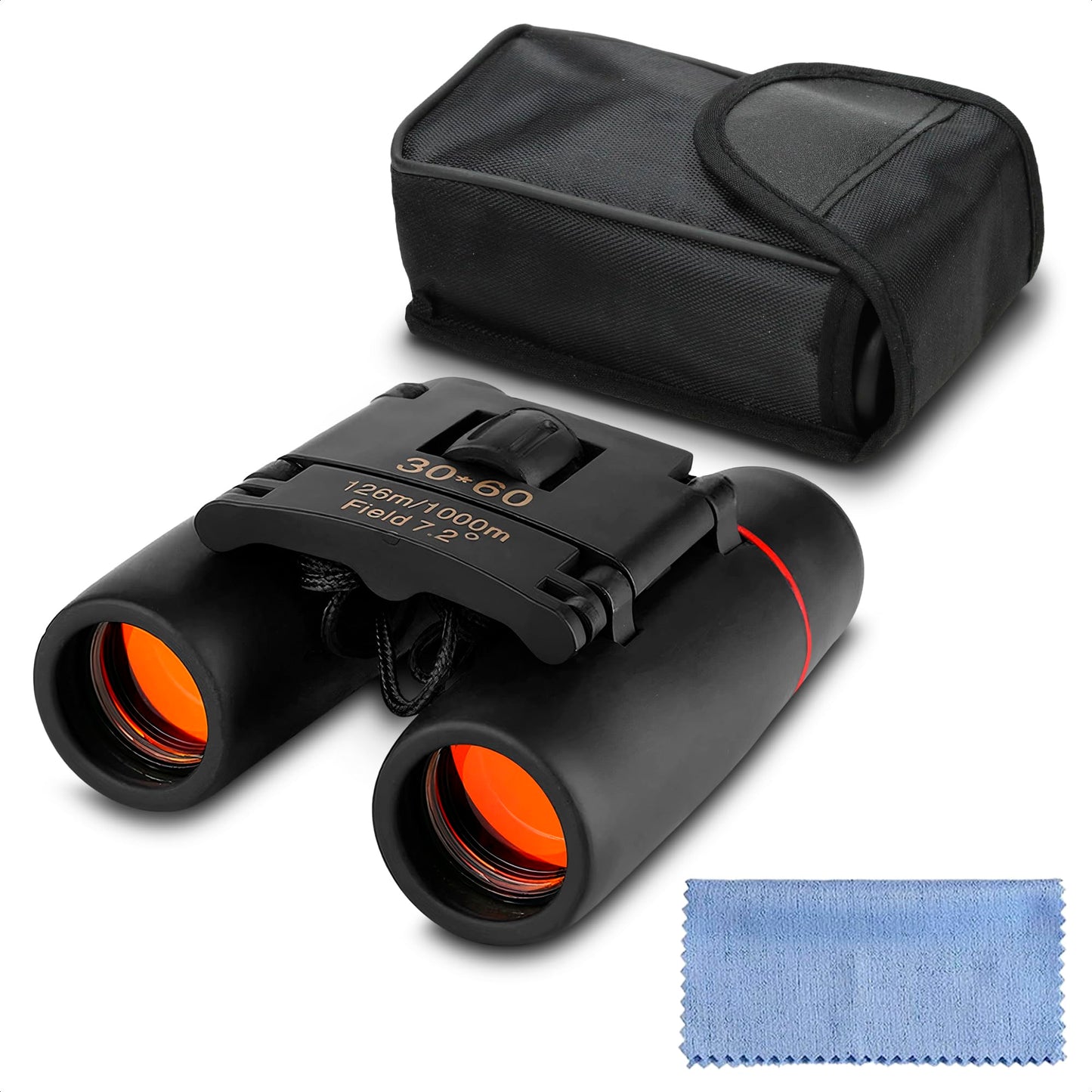30x60 Travel Binoculars for Bird Watching – Small Binoculars for Adults with 126M/1000M Wide Field of View, 7.2° Angle & Storage Bag – Designed for Hiking, Birdwatching, and Outdoor Adventures