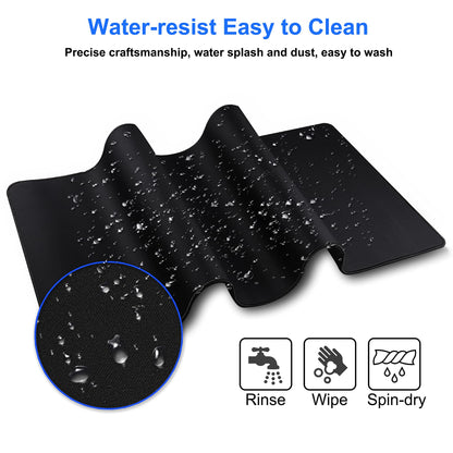 Hosimoln Gaming Mouse Pad, Large Mouse Pad Size 27.5x11.8 Thickness 0.12 inches,Premium-Textured Non-Slip & Waterproof Computer Mousepad with Stitched Edges for Gaming, Office & Home-70x30 Black