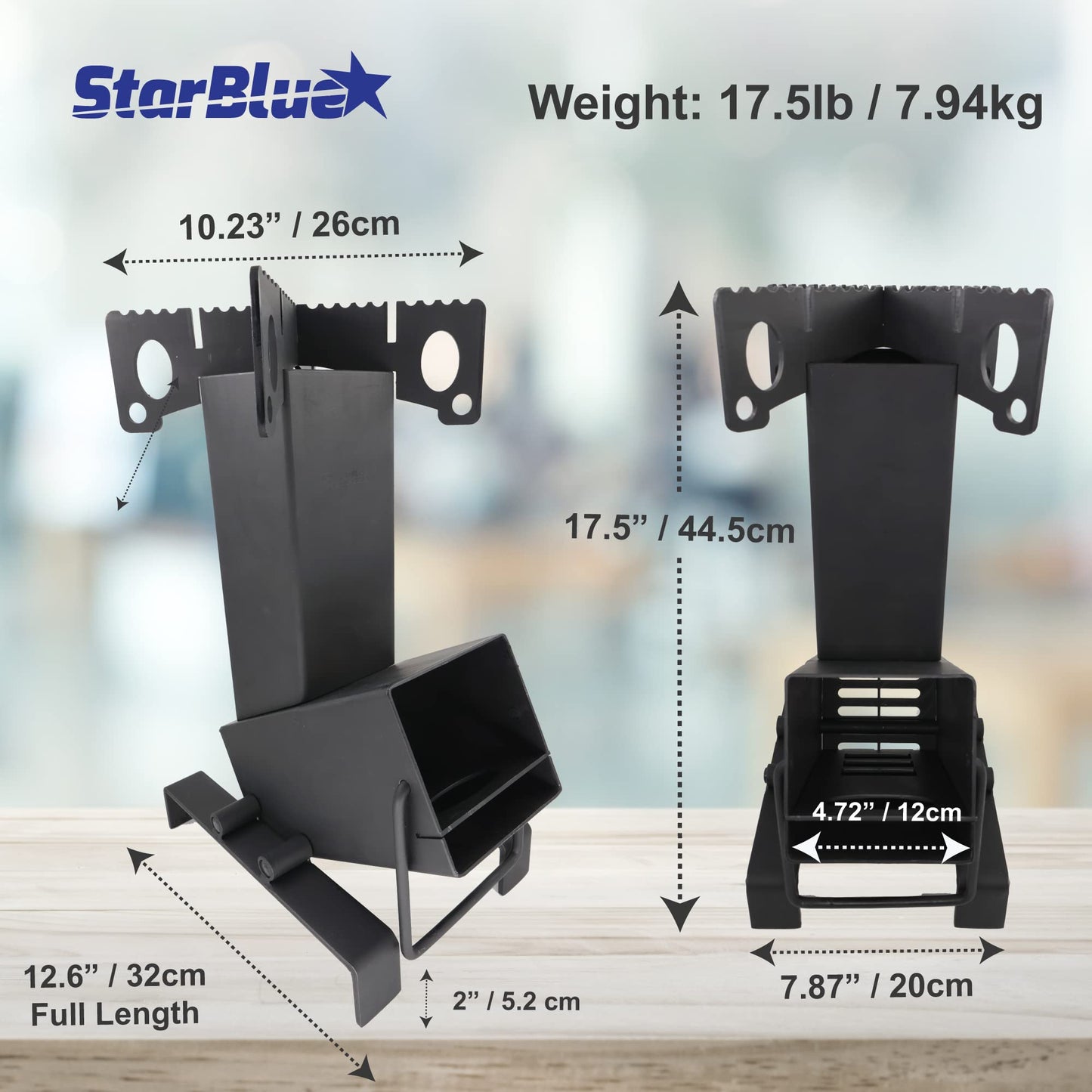Collapsible Rocket Stove by StarBlue with FREE Carrying Bag - A Portable Wood Burning Camping Stove with Large Fuel Chamber Best for Outdoor Cooking, Camping, Picnic, BBQ, Hunting, Fishing