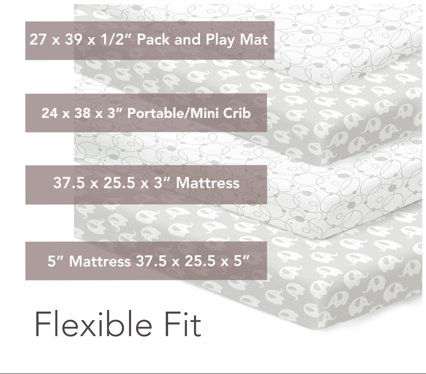 100% Organic Cotton Fitted Sheets for Graco Pack n Play, Babyletto, Pamo Babe, Hiccapop, Dream on Me, Evenflo, Baby Trend, Hygge Hush Portable/Mini Crib/Playards, Beka Bedside Bassinet 2 Pk