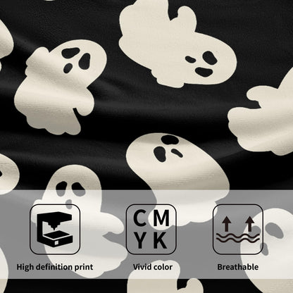 Granbey Halloween Ghost Hand Towels Pack of 2 White Spooky Ghost Black Face Towel 28.3x14.4 Inch Happy Halloween Holiday Decorative Super Soft Kitchen Towels for Bathroom Home Hotel Gym