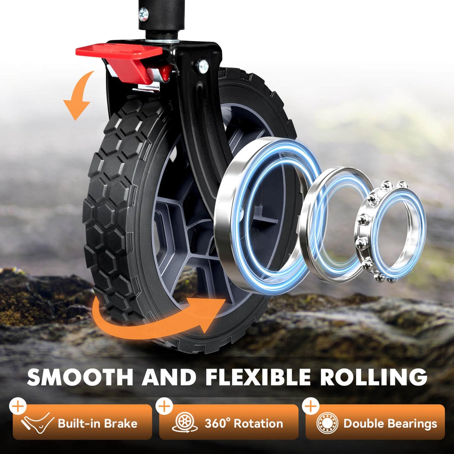 Hikenture Folding Wagon Cart, Portable Large Capacity Beach Wagon, Heavy Duty Utility Collapsible Wagon with All-Terrain Wheels, Outdoor Garden Cart Foldable Wagon for Sports, Shopping, Camping(Black)