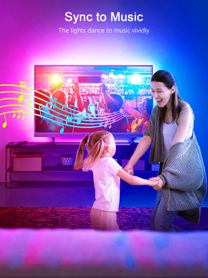 KANTUTOE LED Lights for TV, 16.4ft LED Lights for 45-75 Inch TVs, RGB TV Backlight Behind, Music Sync Bluetooth APP & Remote Control Strip Lights USB Powered for Bedroom/Gaming