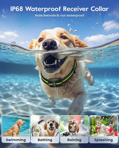 Dog Training Collar with 7 Training Modes, 2600Ft Remote Electronic Dog Shock Collar, Electric Shock Collar for Small Medium Large Dogs (Green)