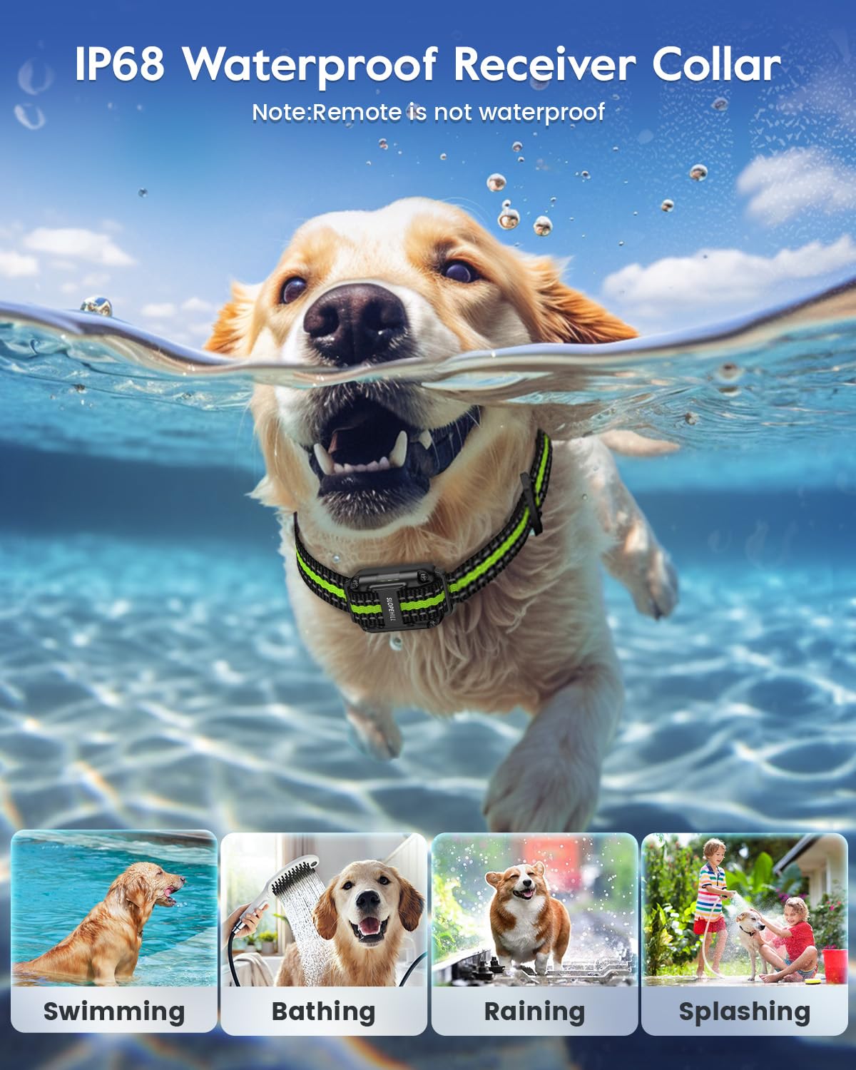 Dog Training Collar with 7 Training Modes, 2600Ft Remote Electronic Dog Shock Collar, Electric Shock Collar for Small Medium Large Dogs (Green)