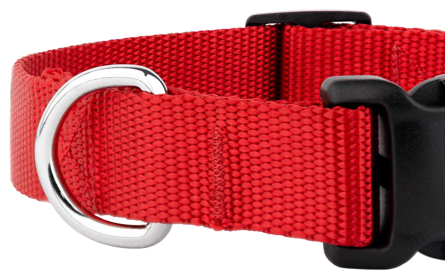 Country Brook Petz - American-Made Dog Collar for Large, Medium, and Small Dogs and Puppies - Deluxe Heavy Duty Nylon in 33 Dazzling Colors (Large, 1 Inch Wide, Bright Red)