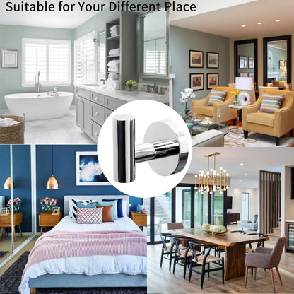 Kruodop Towel Hooks for Bathroom,2 Packs Wall Mount Towel Holder,Black Matte Wall Robe Hook,Stainless Steel Heavy Duty Door Hanger Towel Hook for Kitchen, Bedroom,Hotel,Pool,Coats