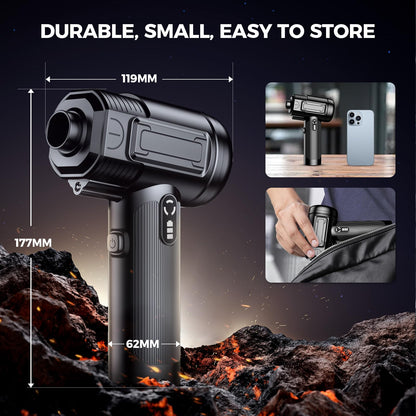 Compressed Air Duster: 100000RPM Electric Air Duster with LED Light Mini Air Blower Rechargeable Cordless Keyboard Cleaning Jet Dry Blower - Car, PC and Home Cleaning Kit Replaces Compressed Air Can