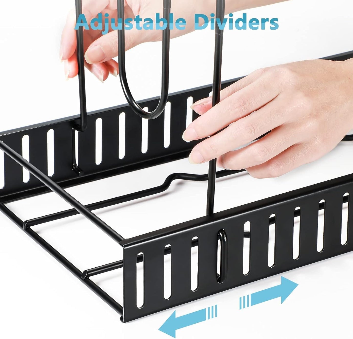 ORDORA Pots and Pans Organizer for Cabinet 16.61'' Height, 8 Tier Pot Organizers Rack with 3 DIY Methods, Adjustable Pan Organizer under Cabinet Kitchen Organization and Storage