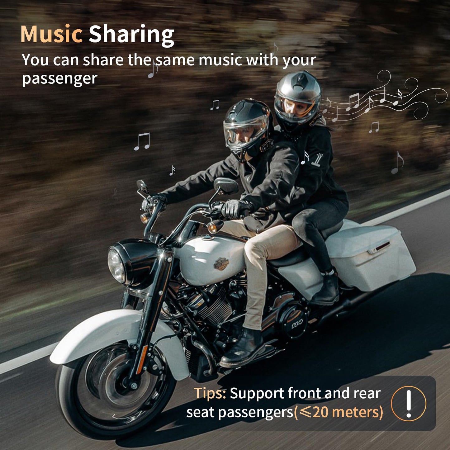 Fodsports Motorcycle Bluetooth Intercom with Music Sharing, M1S Pro 2000m 8 Riders Group Helmet Communication System Headset Universal Interphone (Waterproof/Handsfree/Stereo Music/GPS/2 Pack)