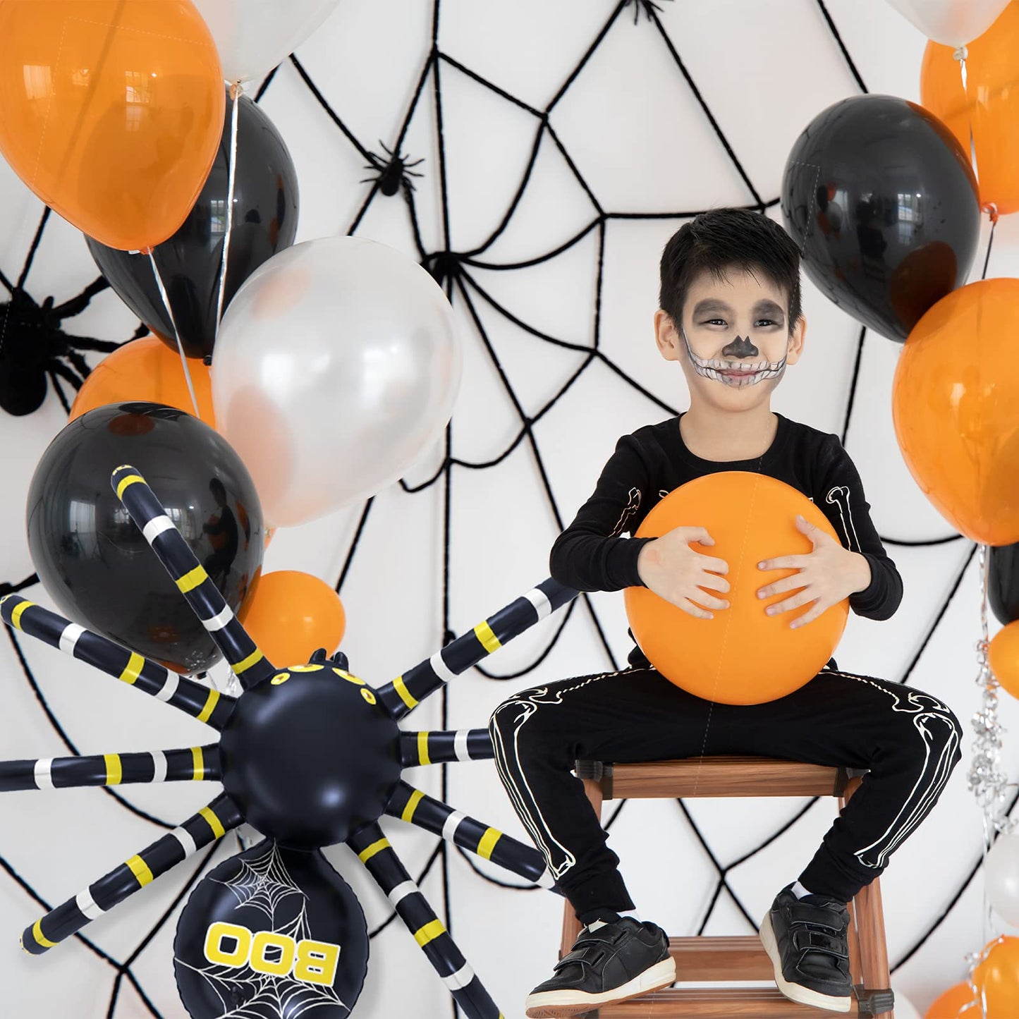 Garma Halloween Inflatable Spider Ring Toss Game - Giant Spider Decoration for Kids School Party Favors Carnival Indoor Outdoor Party Games Family Fun Supplies