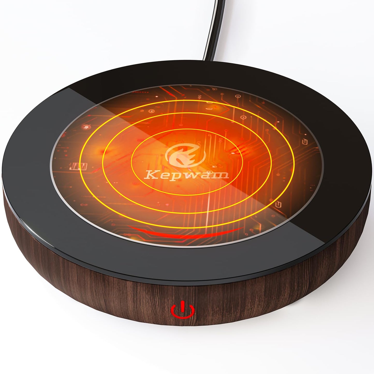 Kepwam Coffee Mug Warmer with Gravity Sensor, Mug Warmer for Desk with LED Light, 3 Temp Settings & 6H Auto Shut Off Coffee Warmer, Electric Candle Warmer Plate for Beverage, Coffee, Tea, Milk