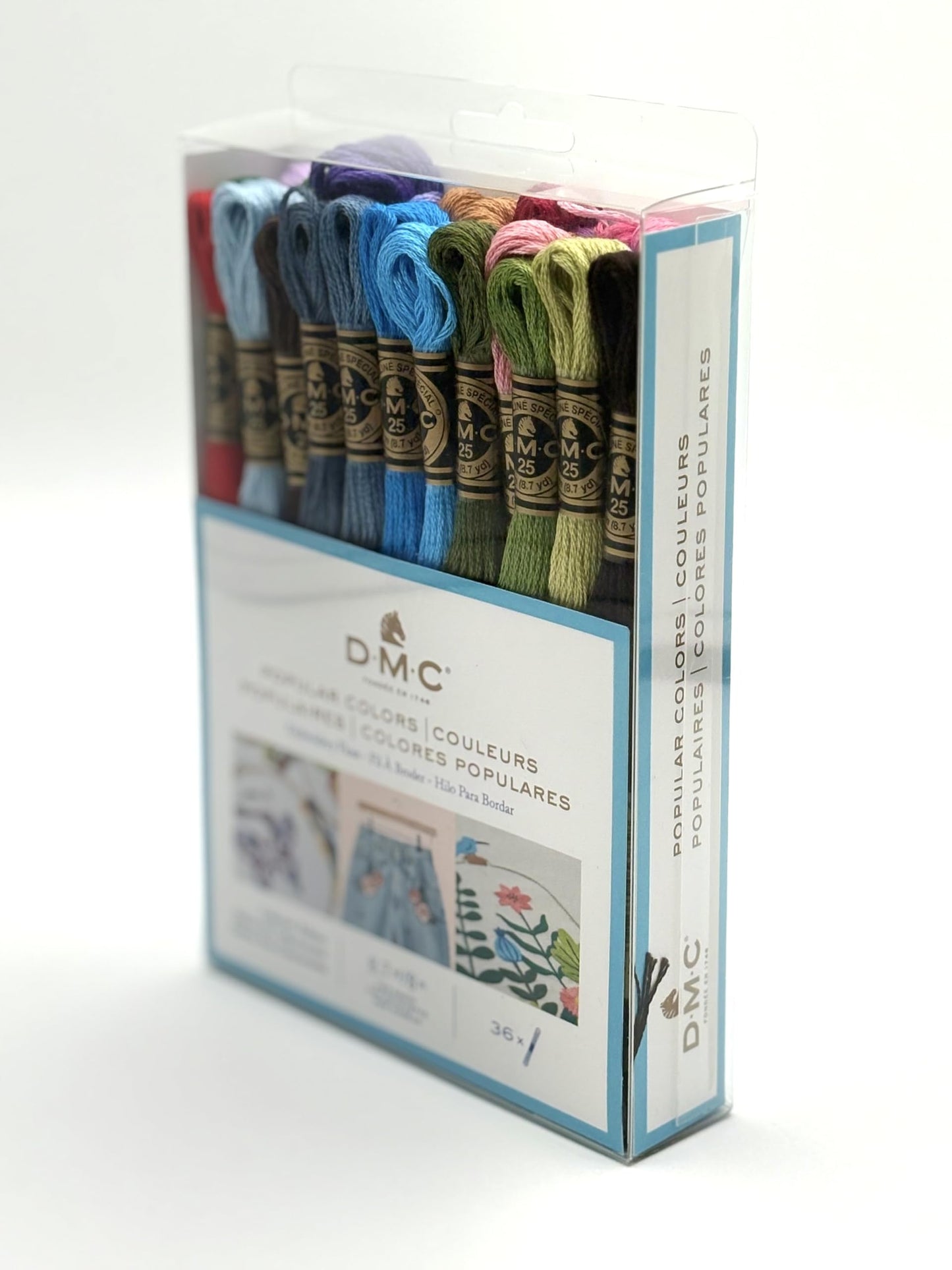 DMC 117F25-PC36 Embroidery Popular Colors Floss Pack, Colors may vary, 8.7-Yard, 36/Pack