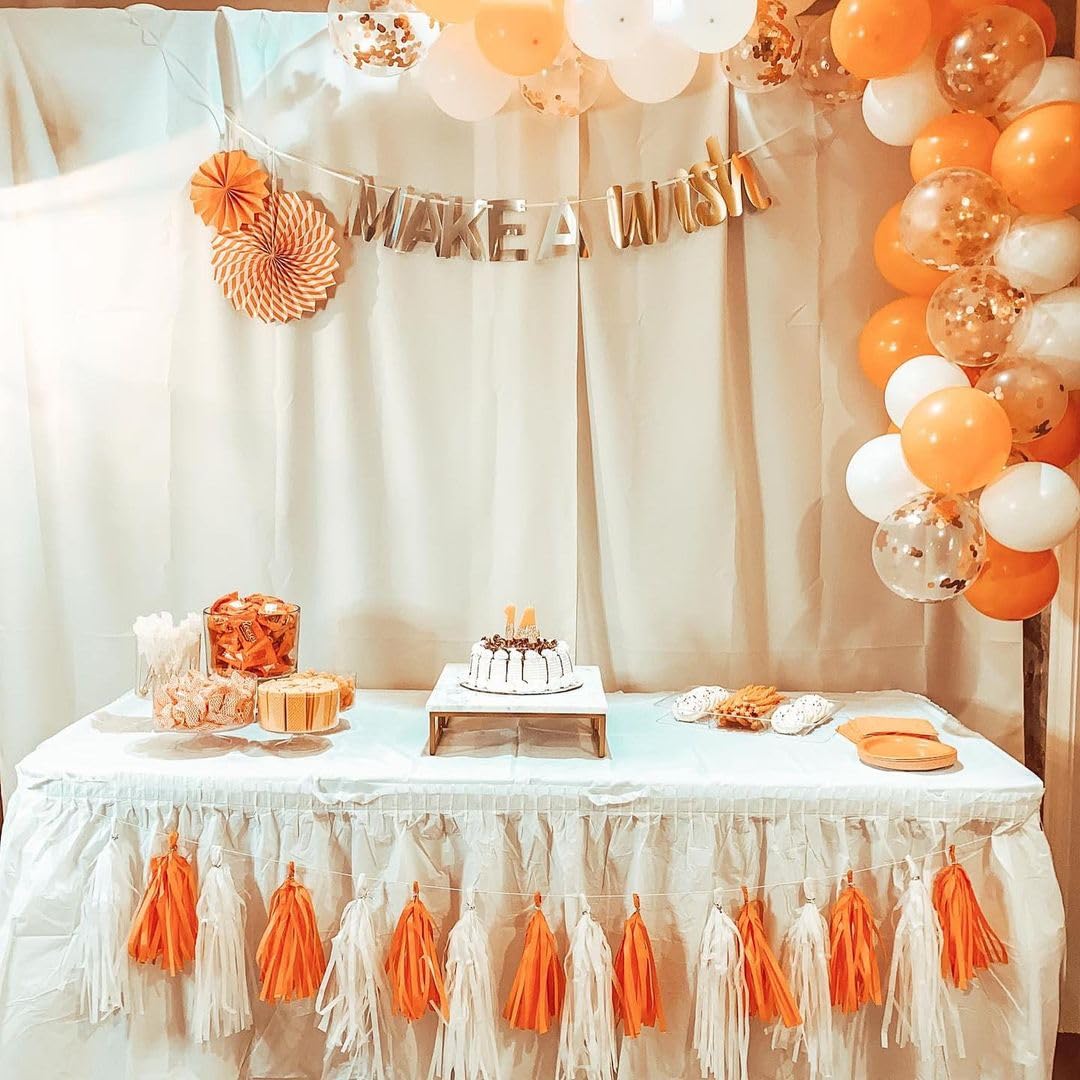 KBZVNAF Orange Balloons Latex Party Balloons - 50 Pack 12 inch Helium Matte Orange Balloons for Birthday Wedding Baby Shower Halloween Party Decorations