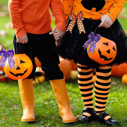 3 Rolls Halloween Wired Edge Ribbon 9.9 Yard Bat Spider Web Skull Pumpkin Printed Ribbons Wrapping Ribbon for Halloween Party Decoration Wreath DIY Craft(Purple,Green,Orange)