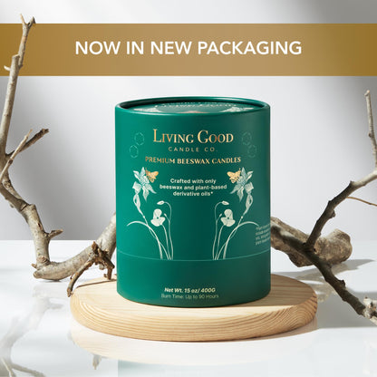 Fall Fresh Cinnamon Bark Essential Oil - Warm & Spicy Pure Beeswax Candle - 90+ Hours Long Burning - Non-Toxic Scented Candles for Autum Home Decor & Aromatherapy for Anxiety Relief - Natural - 15 OZ