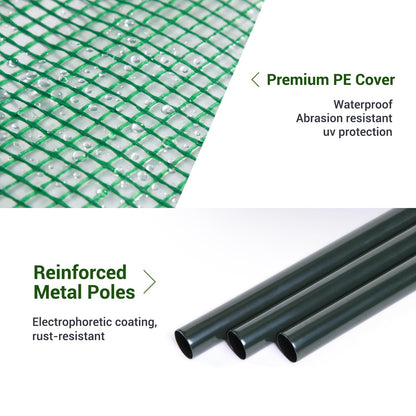 Lean to Greenhouse for Outdoors: Ohuhu Portable Tomato Green House Heavy Duty with Roll-Up Zippered Door, Tall Plastic Greenhouses for Outside Winter Plants Growing Shed for Backyard, 6.6x2.5x5.6 FT