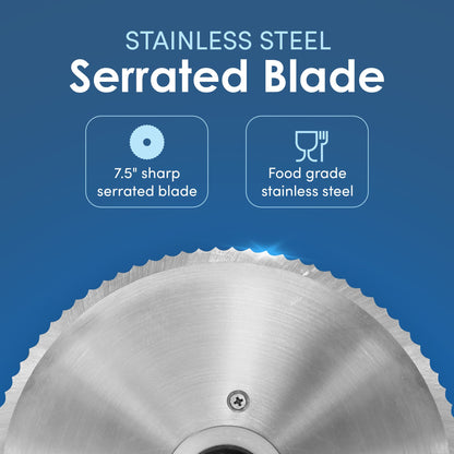 Elite Gourmet EMT-625B Ultimate Precision Electric Deli Food Meat Slicer Removable Stainless Steel Blade, Adjustable Thickness, Ideal for Cold Cuts, Hard Cheese, Vegetables & Bread, 7.5”, Black