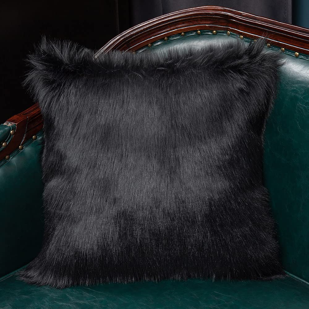 Faux Fake Fur Long Pile Luxury Shaggy/Craft, Sewing, Cosplay, Costume, Decorations / 60" Wide/Sold by The Yard (Black, 58" W x 36" L / 1 Yard)