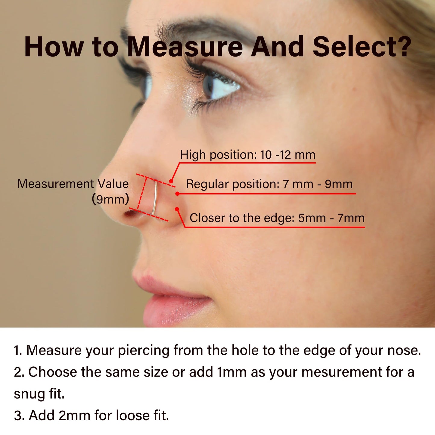 Thin Nose Rings Hoops for Women/Men,Tiny Small Gold Nose Rings 22g for Nose Piercings (1pc - 22 gauge - 7mm,14K Gold Filled)