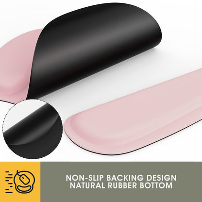 GIM Ergonomic Keyboard Wrist Rest and Mouse Pad with Wrist Support, Memory Foam Mouse Cushion Anti-Slip Computer Wrist Rest Pad for Comfortable Typing Wrist Pain Relief Keyboard Wrist Rest (Pink)