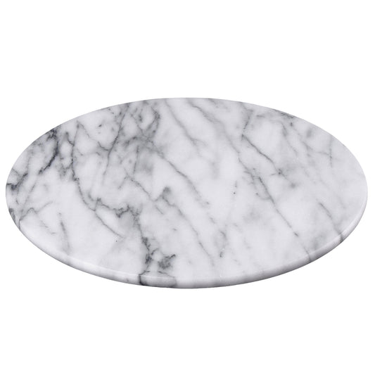 Creative Home Luxury Handcrafted Natural Marble Round Serving Board – Heavy-Duty Charcuterie & Cheese Platter, Elegant for Dining Tables, Outdoor Picnics & Party Hosting (12” Diameter, Off-White)