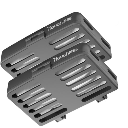 iTouchless AbsorbX Odor Removal Kit with Replaceable Deodorizer, Stick On Deodorizer Activated Carbon Filters eliminate smell in Closet, Drawer, Pantry, Shoe Rack, Locker, Trash Can (2-Pack)