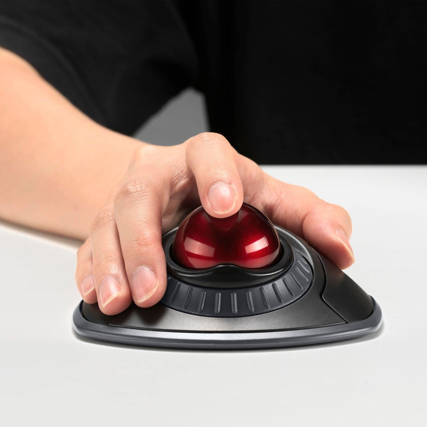 Kensington Orbit Wireless Trackball with Scroll Ring - Black-Red (K70990WW),