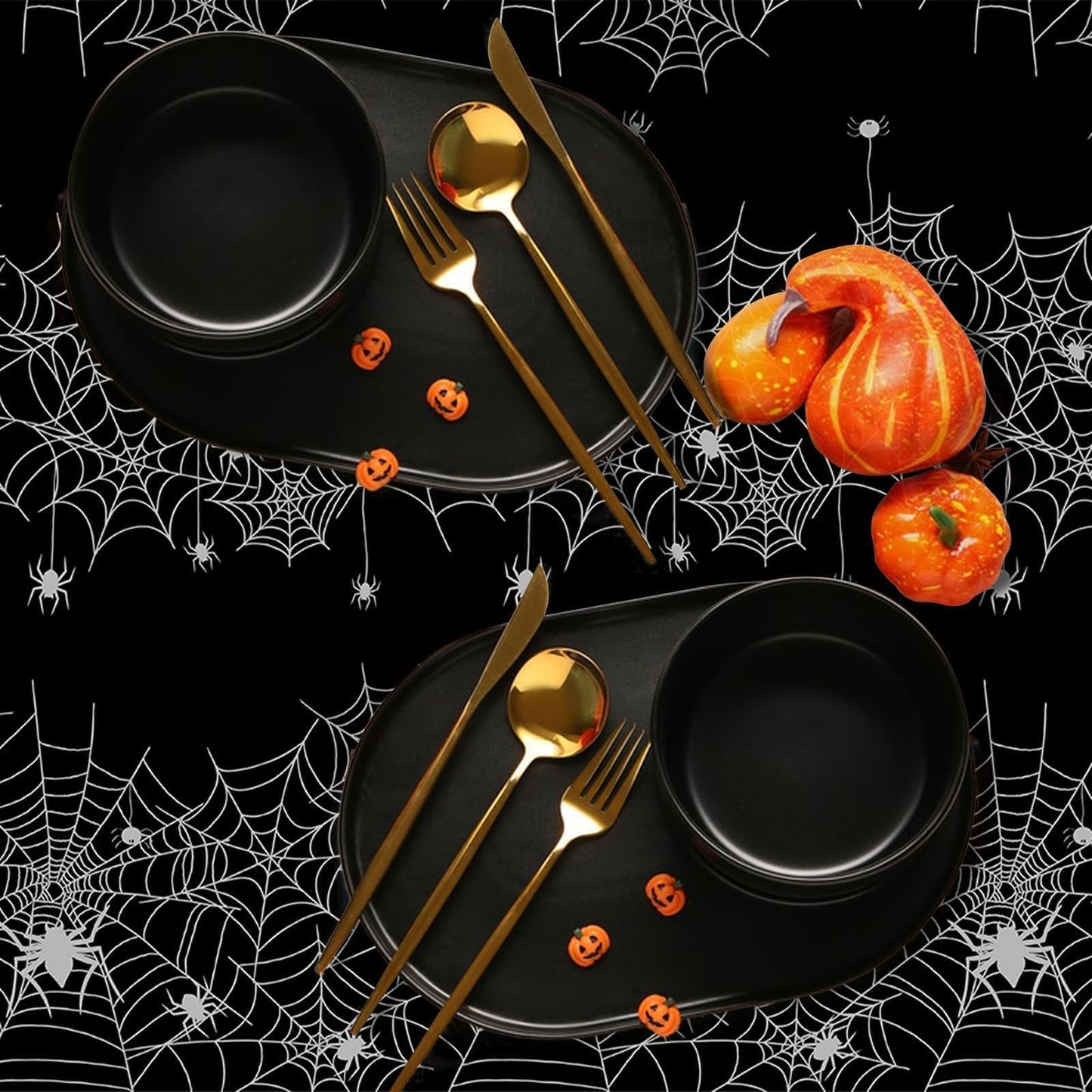 Halloween Tablecloth,2 Pack Disposable Plastic Tablecloth 54"x108" Halloween Decorations,Black Table Cloth for Birthday Decors,Spider Web Table Cover,Party Supplies for Indoor or Outside,Home,Dinner