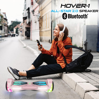 Hover-1 All-Star 2.0 Hoverboard 7MPH Top Speed, 7MI Range, Dual 200W Motor, 5HR Recharge, 220lbs Max Weight, LED Wheels & Headlights Self Balancing Scooters