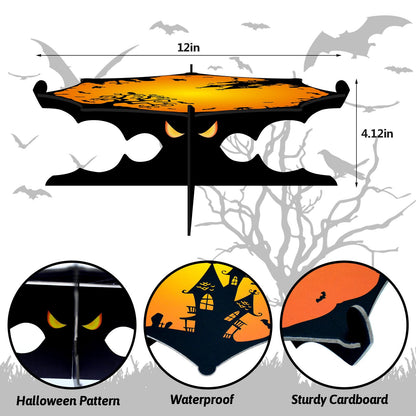 FRIDAY NIGHT 2 Pcs Halloween Cupcake Stand 1-Tier Spider Web Cardboard Dessert Holder Cake Serving Tray Birthday Party Supplies Decoration
