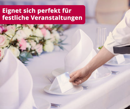 Damask Tablecloth 100% Cotton Gastro Edition White Square 110 x 280 cm Finest Two-Thread Quality Made from High-Quality Ring Yarn