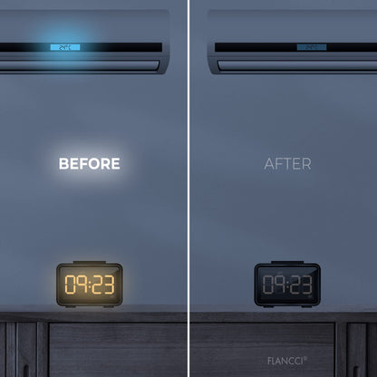 FLANCCI LED Light Blocking Stickers - Blackout LED Covers, Dim 50%80% of Lights, 2 Sheets (1 Cut Out + 1 Uncut)