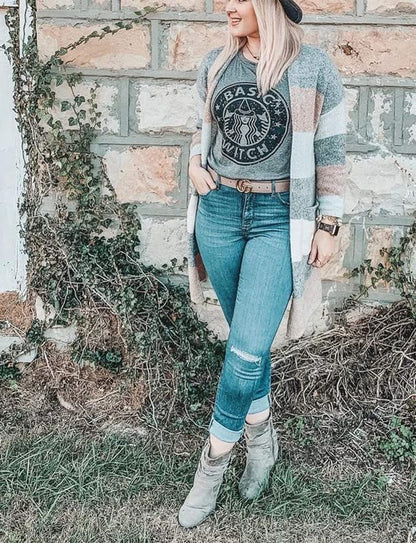 Halloween Shirts for Women Basic Witch Coffee Letter T Shirt Vintage Witches Graphic Tees Fall Halloween Party Tops