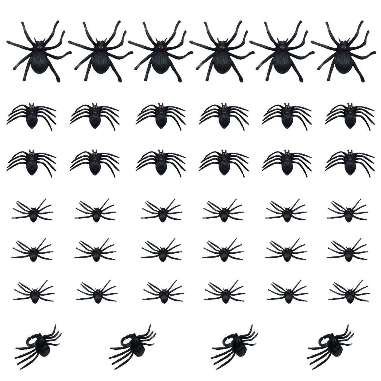 kockuu 46pcs Realistic Plastic Spider Toys Fake Spider Prank Prop Joke Spiders and Spider Rings for Halloween Party Decorations Gift Party Favors Trick Toys Kids Toddlers April Fool's Day Prank Gifts