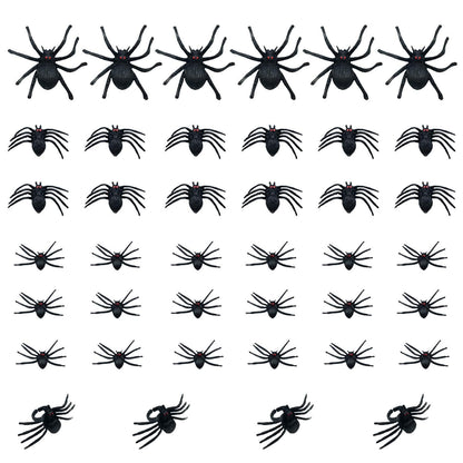 kockuu 46pcs Realistic Plastic Spider Toys Fake Spider Prank Prop Joke Spiders and Spider Rings for Halloween Party Decorations Gift Party Favors Trick Toys Kids Toddlers April Fool's Day Prank Gifts