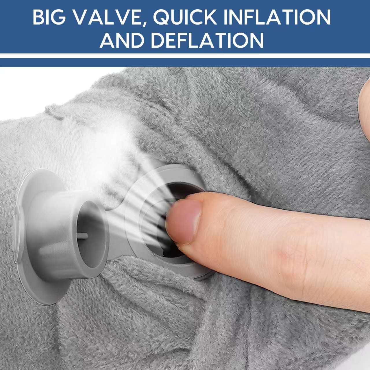 HITSZS Inflatable Travel Pillow for Airplane Inflatable Neck Pillow for Traveling with Soft Velvet Washable Cover for Sleeping, Airplane,Train, Car, Office, Contoured Eye Masks, Earplugs