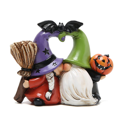 Hodao Halloween Gnomes Decorations Handmade Scandinavian Gnome Ornaments Halloween Gnomes Figurines Home Decor Pumpkin Office Table Decorations Bat Decor
