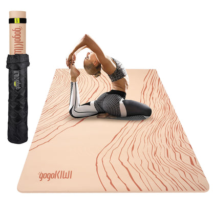 Large Yoga Mat (6'x4') – 1/4" & 1/2" Thick Exercise Mats for Home Workout, Extra Wide Workout Mats for Home Gym, Yoga, Pilates, Stretching, Floor & More