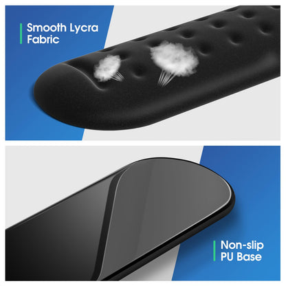 KTRIO Memory Foam Keyboard Wrist Rest Set, Ergonomic Keyboard Mouse Wrist Support for Typing Pain Relief, Stain Resistant, 2 Pcs Pad, Black