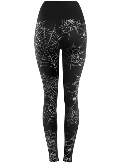 Eliacher Halloween Leggings for Women Plus Size Brushed Stretch Seamless Halloween Leggings (US 8-14)