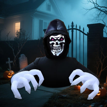 DR.DUDU 6 Ft Halloween Inflatable Decoration Grim Reaper Spooky Ghost with LED Lights for Outdoor Garden Yard Lawn