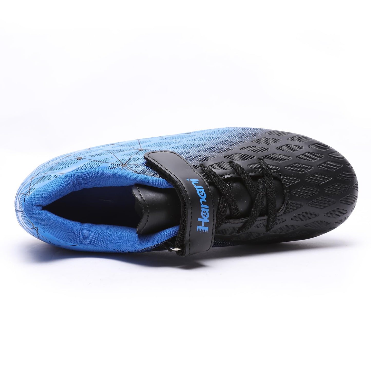 Hanani Boys Girls Turf Soccer Shoes Kids Baseball Cleats Athletic Outdoor Indoor Sports Shoe Youth School Performance Futsal Sneaker Black Blue