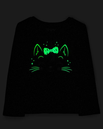 The Children's Place Baby-Girls and Toddler All Holidays Long Sleeve Graphic T-Shirts,Multipacks Halloween Doodle Print/Black 2-Pack 5T